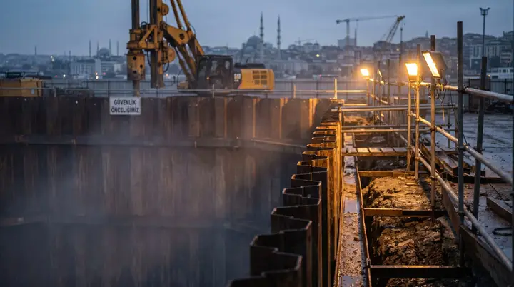 Muğla Palplanş: şehir içinde palplanş iksa uygulaması